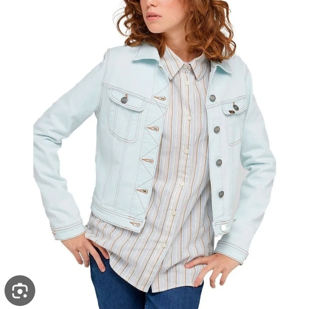 J. Jill women's mint green long-sleeved linen and cotton jacket size Small.